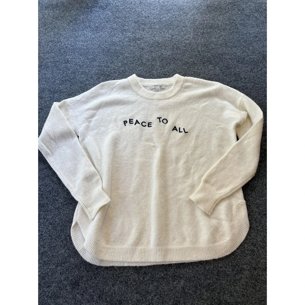Madewell Sweater Womens XXS Peace To All Crewneck‎ Alpaca Wool Pullover J9942